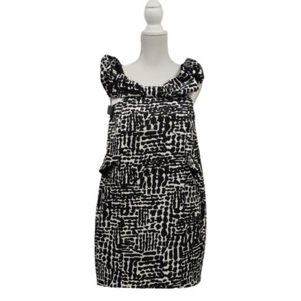 Marc Jacobs Womens Dress Black Mini Off The Shoulder Sheath Abstract Bow Sz M